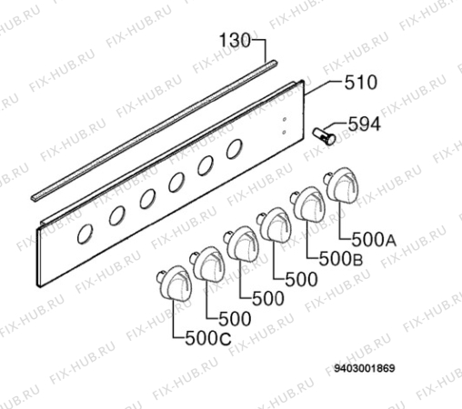 Взрыв-схема плиты (духовки) Zanussi ZCC6658W - Схема узла Command panel 037